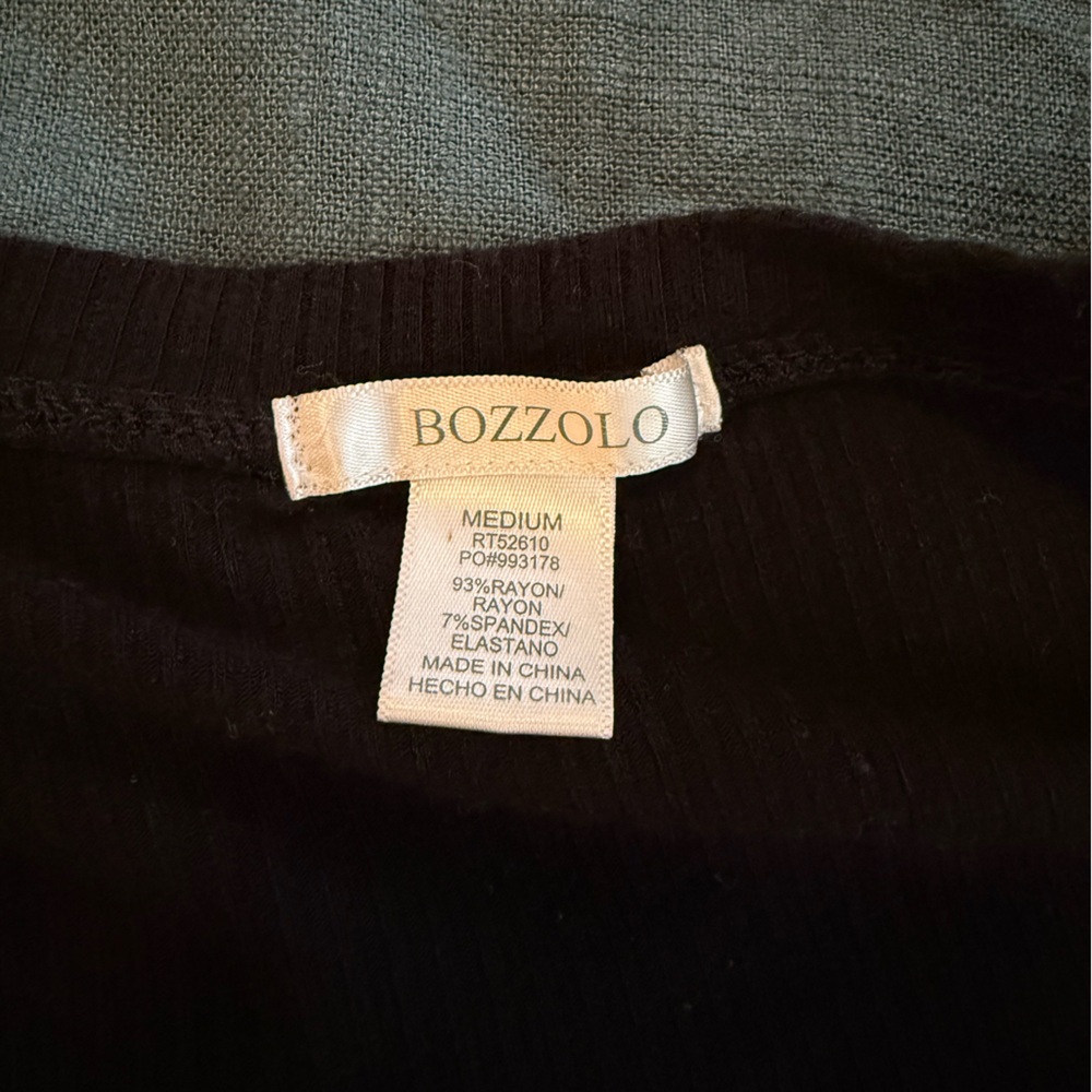Black V-Neck Ribbed Top - Picture 3 of 3